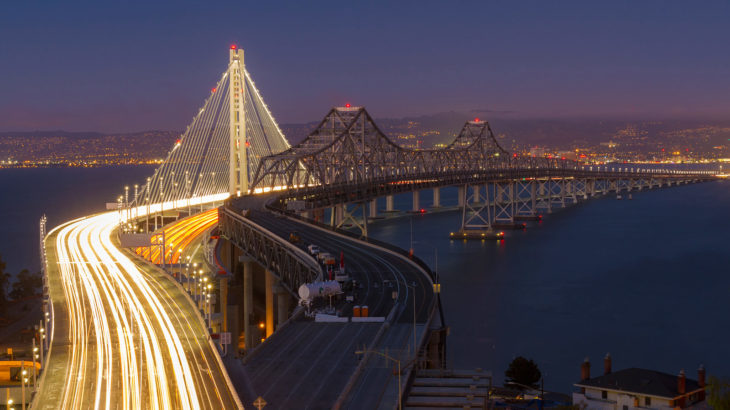 Old and new Eastern span of the Bay Bridge. Photo by Frank Schulenburg (CC BY-SA 3.0).